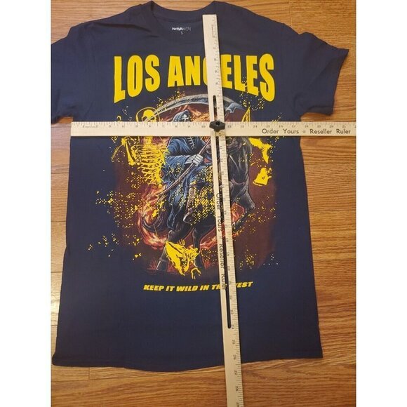 Fashion Nova Men T-shirt Men's Size Small Los Angeles Grim Reaper Navy Blue NWOT - Picture 4 of 5